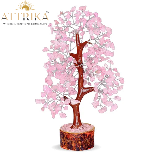 Rose Quartz Crystal Tree with 300 Beads – Manifest Love & Harmony