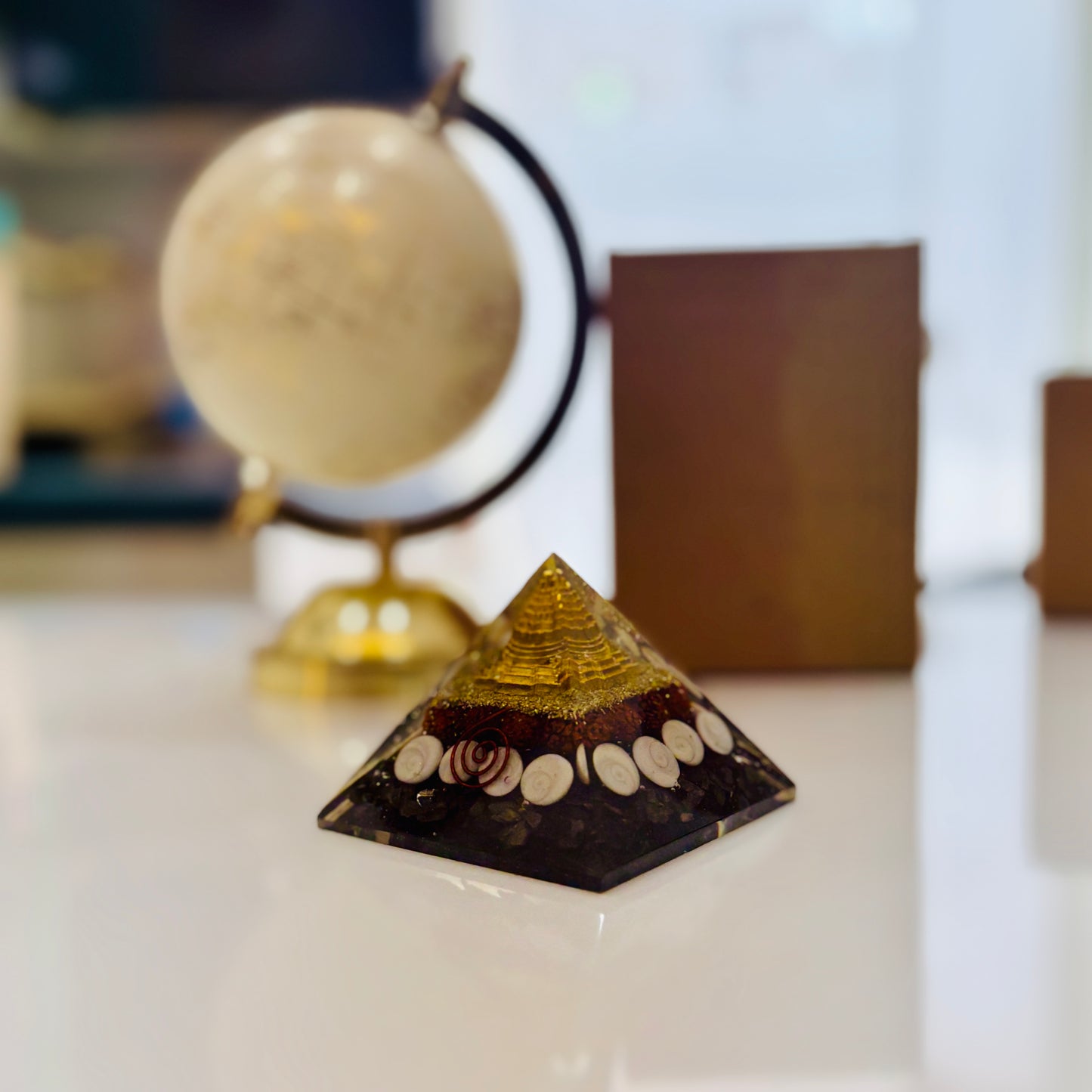 Pyrite Shree Yantra Lakshmi Pyramid- Manifest Financial Growth and Power