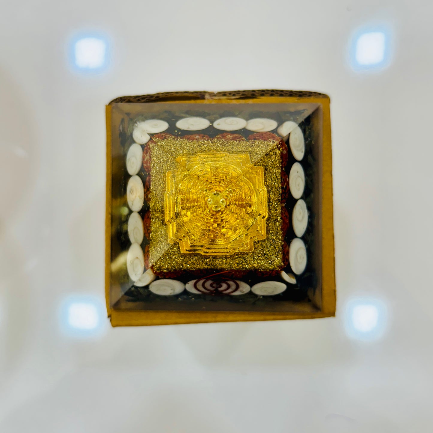 Pyrite Shree Yantra Lakshmi Pyramid- Manifest Financial Growth and Power
