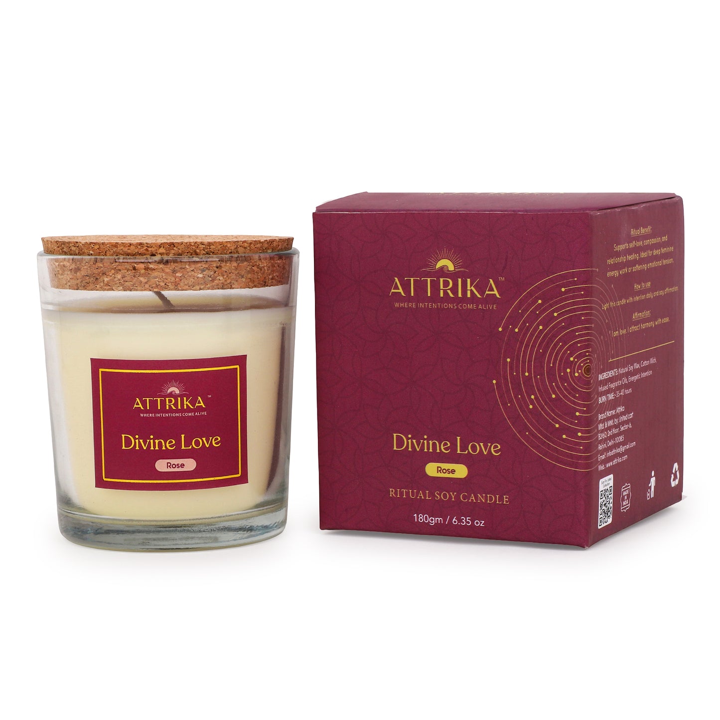 Attrika’s Divine Love Candle + Reed Diffuser Combo