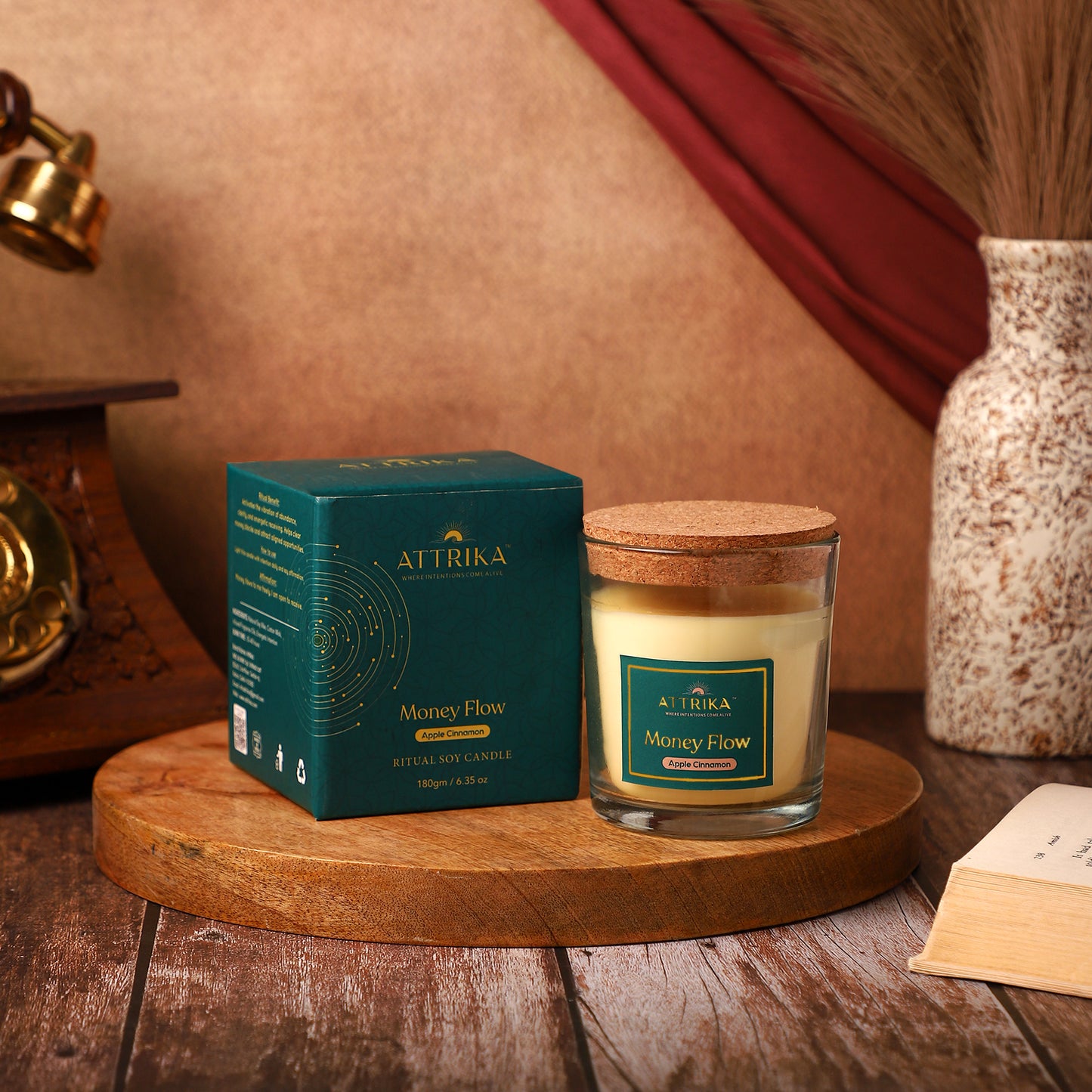Attrika's Money Flow Reed Diffuser + Divine Love Candle Combo