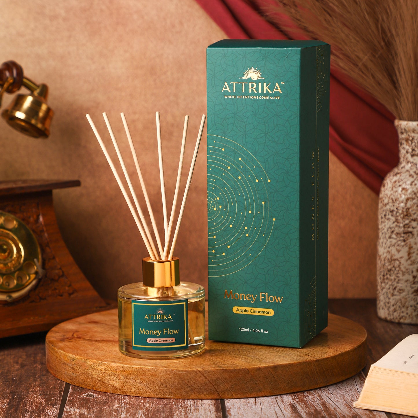 Attrika's Money Flow Reed Diffuser + Divine Love Candle Combo