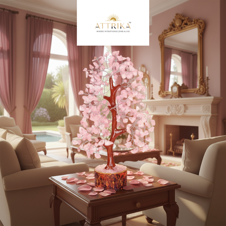 Rose Quartz Crystal Tree with 300 Beads – Manifest Love & Harmony