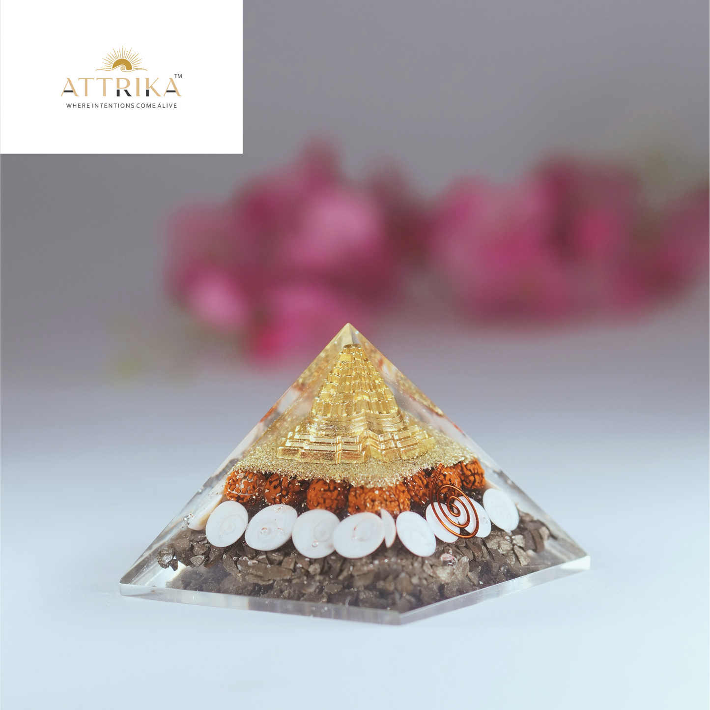 Pyrite Shree Yantra Lakshmi Pyramid- Manifest Financial Growth and Power