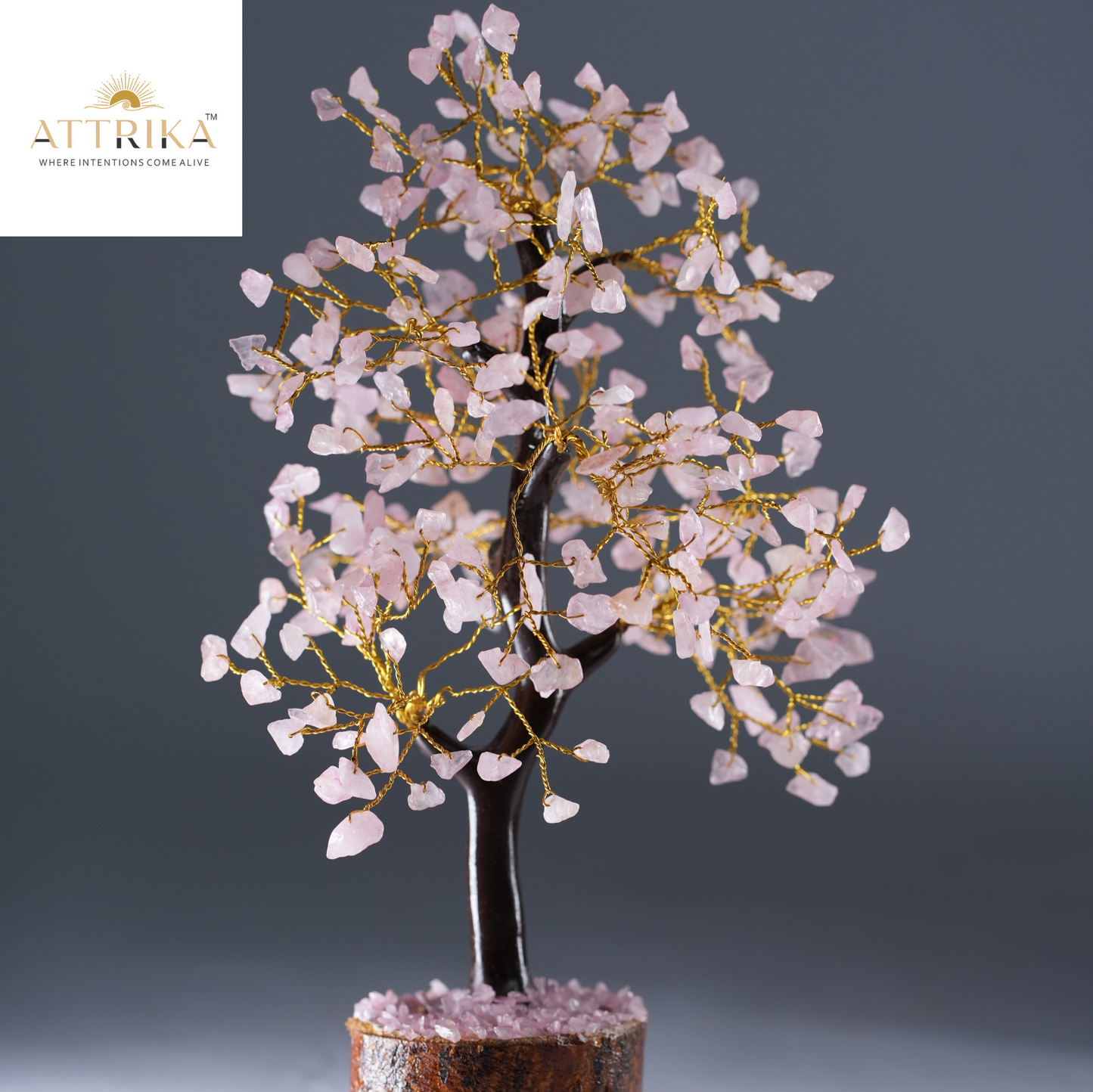 Rose Quartz Crystal Tree with 300 Beads – Manifest Love & Harmony
