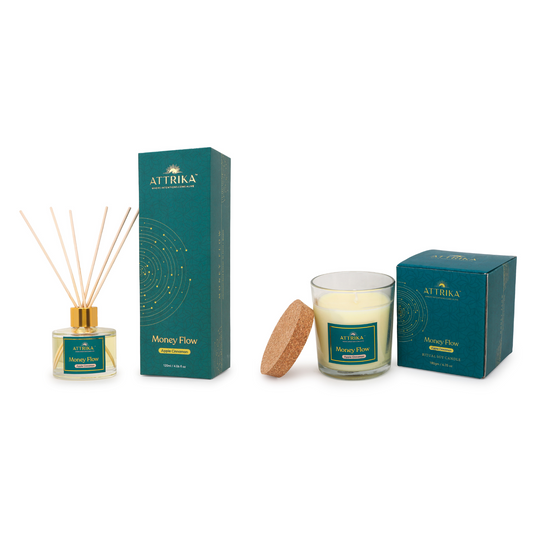 Attrika’s Money Flow Candle + Reed Diffuser Combo