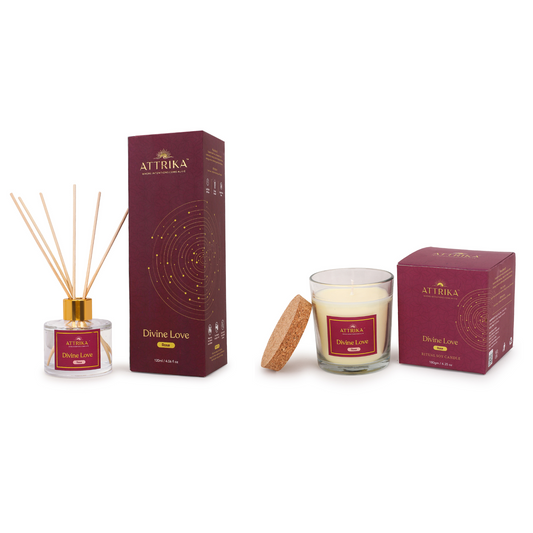 Attrika’s Divine Love Candle + Reed Diffuser Combo