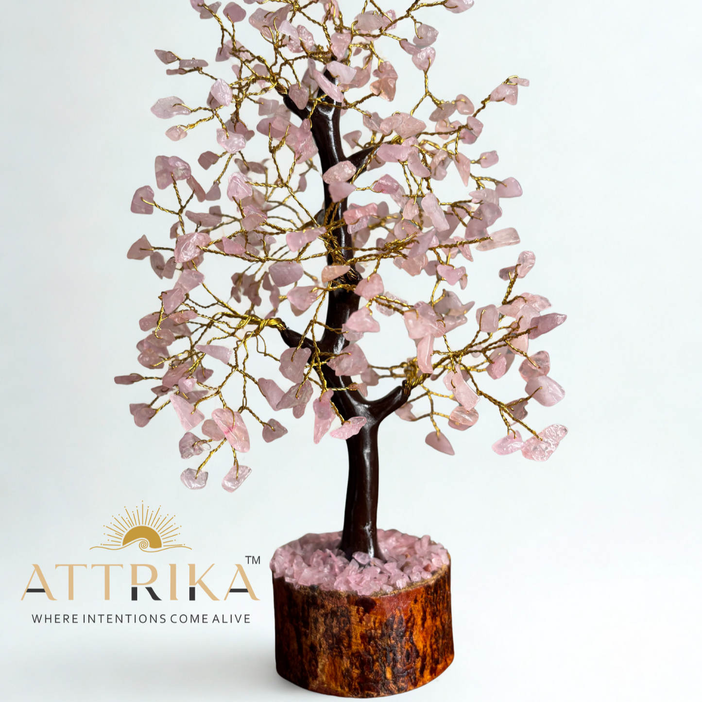 Rose Quartz Crystal Tree with 300 Beads – Manifest Love & Harmony